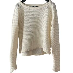 Ralph Lauren Active Cream Open Knit High-Low Pullover Sweater